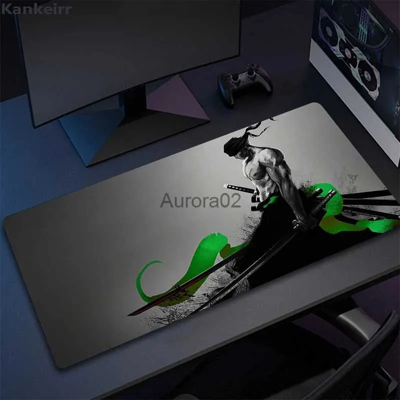 Muskuddar handled vilar xxl o-one bit R-roronoa zoro stor spel bärbar dator skrivbord matta mus pad musmatta notbook mousepad gamer för pc skrivbord pad yq231117