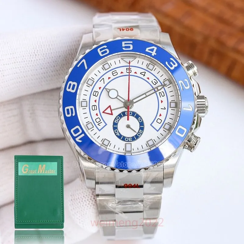 U1 Top AAA montre pour homme cadran bleu glace montres or lunette en céramique pour homme yachtmaster ii diamant luxe mécanique GMT montres-bracelets 44mm mouvement automatique top marque