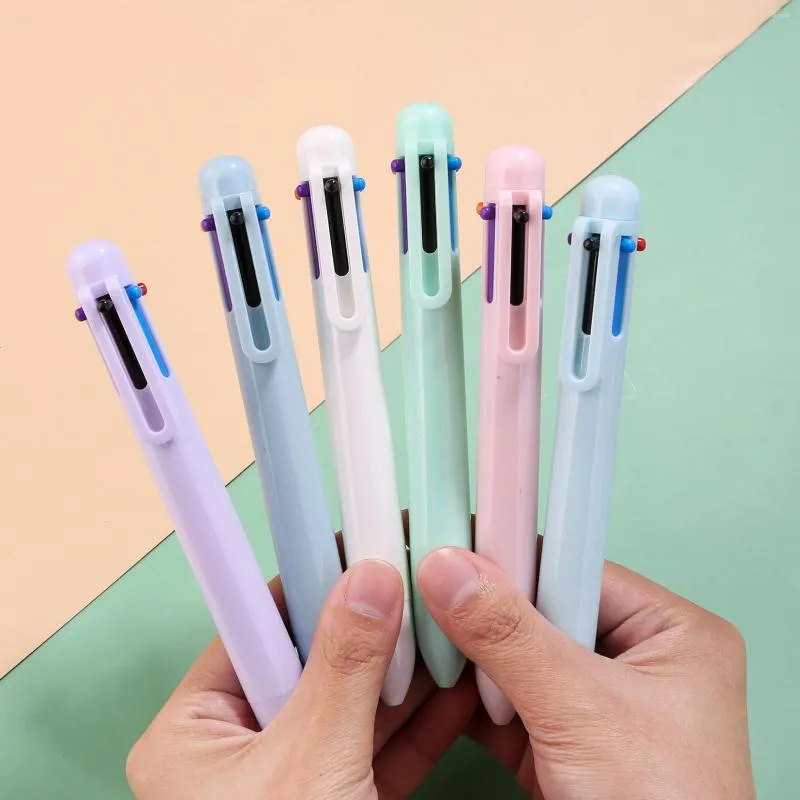 5 Teile/los Nette 6 Farbe Macaron Stifte Multicolor Kugelschreiber Schreibwaren Schulbedarf In 1 Multifunktions Zum Schreiben