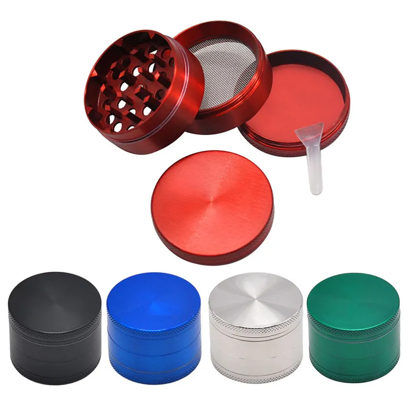 herb grinders Bulk Metal Tobacco Grinder Zinc Alloy With Catcher 1.5 2 2.5 Inch Smoke Accessories 4 Parts CNC Teeth Filter Net Dry Herb Vaporizer Pen 6 Colors