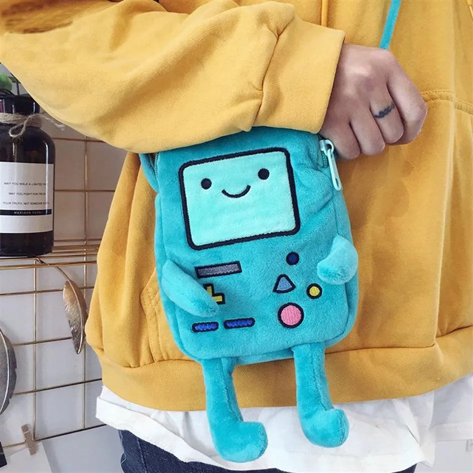 Ins Finn Jake Figur Crossbody Swag Rap Plüsch Münze Telefon Anime Advanture Robert BMO Tasche Spielzeug für Kinder 201117198G