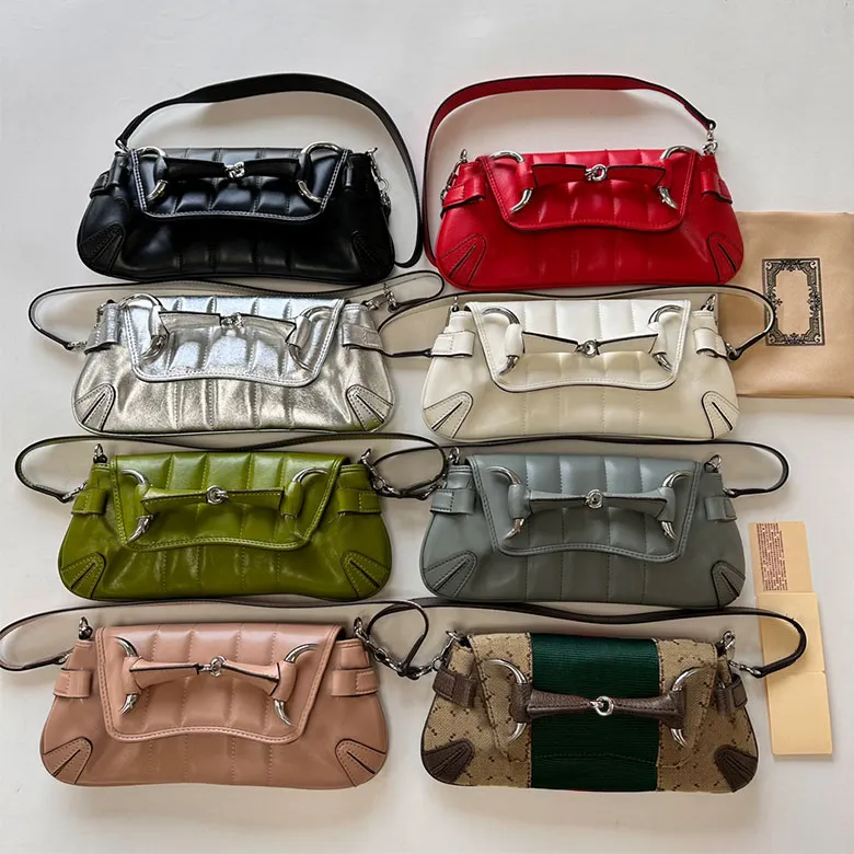 Designer kvinnor väska axel väska handväska lyxig koppling middag väska underarmväska original canvas läder silver hårdvara färg 240229