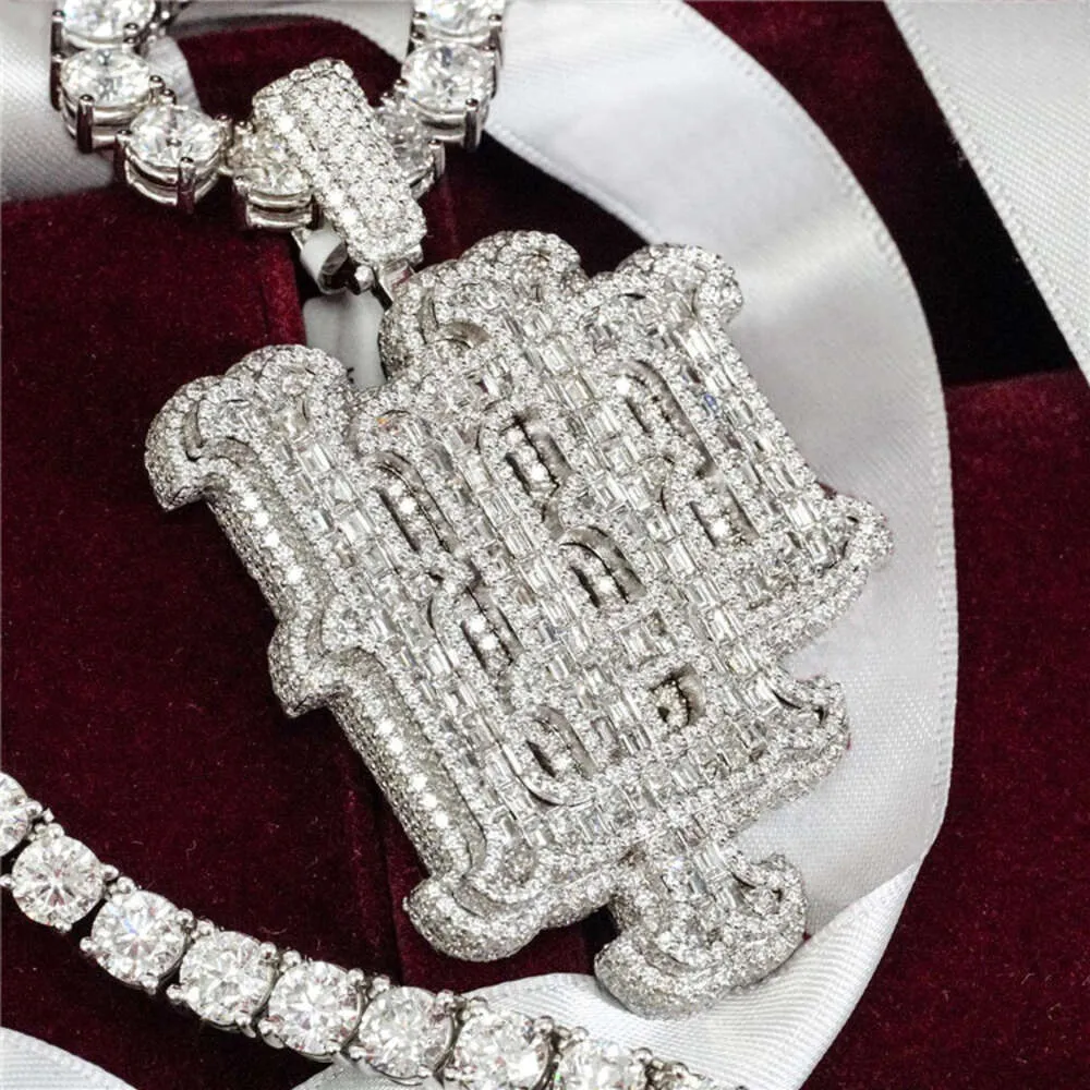 Custom Personalized Letter Pendant Pass Diamond Tester VVS Moissanite Hip hop pendant 18K Gold plated Men Pendant Necklace
