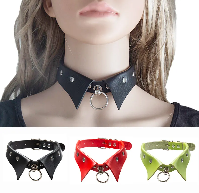 Bühnenkleidung, Tanzzubehör, süße coole Torques-Halskette, Gothic-PU-Lederkette, Halsband-Halskette