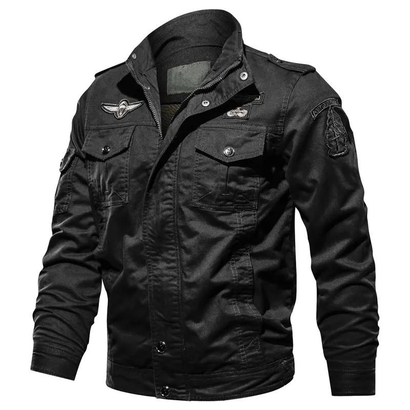 Mens Jackets Air Force Military Jacket Men Fleece Army