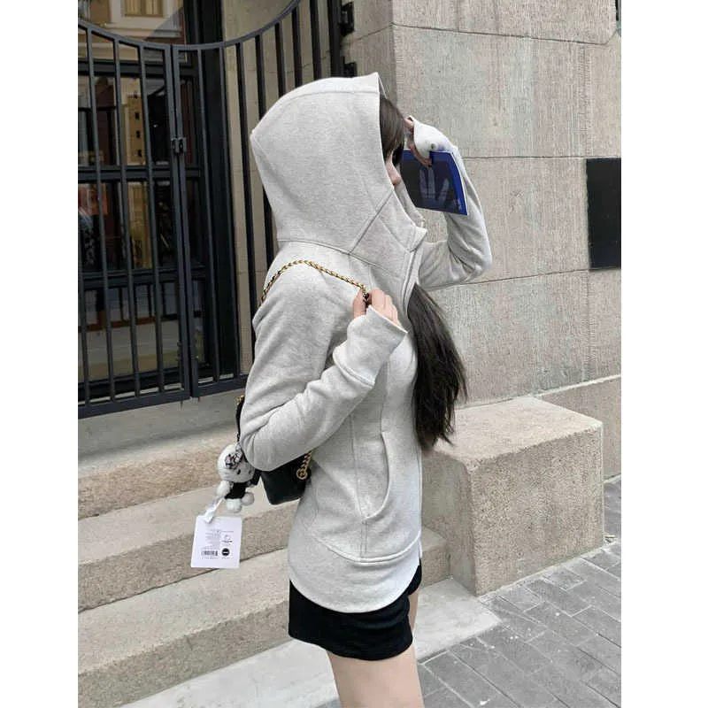 Seal Shen Scuba Thumb Hole Hoodie Womens Sweater With Thin Velvet And  American Gray Zipper New Style Sweatshirt For Women 1x From Clothing015,  $17.89