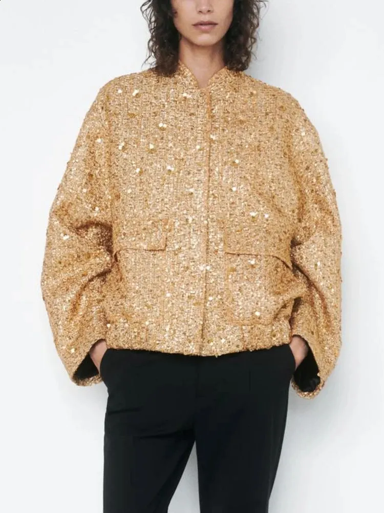 Gold bomber jacket womens online