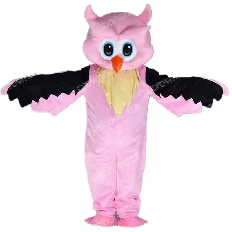 Tamanho adulto MASCOT PINK OWL Costumes Halloween Caracteres de caráter Toço