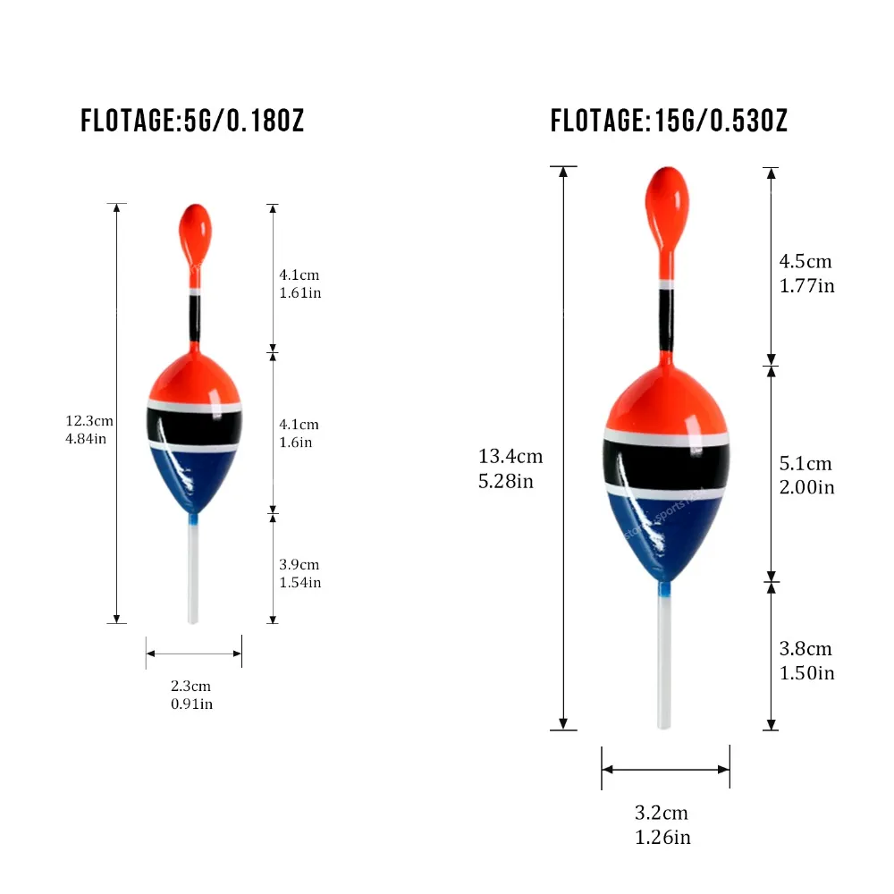 5st/parti fiske slip float bobbers 15g 5g balsa trä fiske slip float 5 färger slip bobber riggar fiskefiske float