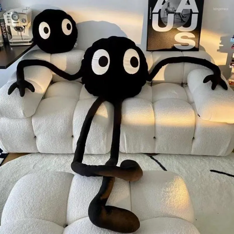 Pillow Cool Black Coal Long Leg Plush Cartoon Home Chair Sofa Decorativos Bedroom Kids Men Women Party Play Gift