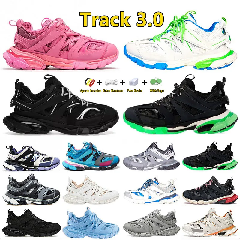 Track 3.0 Scarpe casual da uomo Parigi Designer di lusso da donna Scarpe da uomo all'aperto Scarpe da ginnastica in pelle di gomma illuminata Scarpe da ginnastica con piattaforma stampata in nylon PGOS