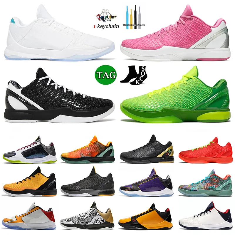 Designer Mamba 5 Protro 6 Grinch Mens Basketball Shoes EYBL Reverse Grinch Think Pink Mambacita Sweet 16 Orange County 6s Trainers Sports Outdoor Sneakers