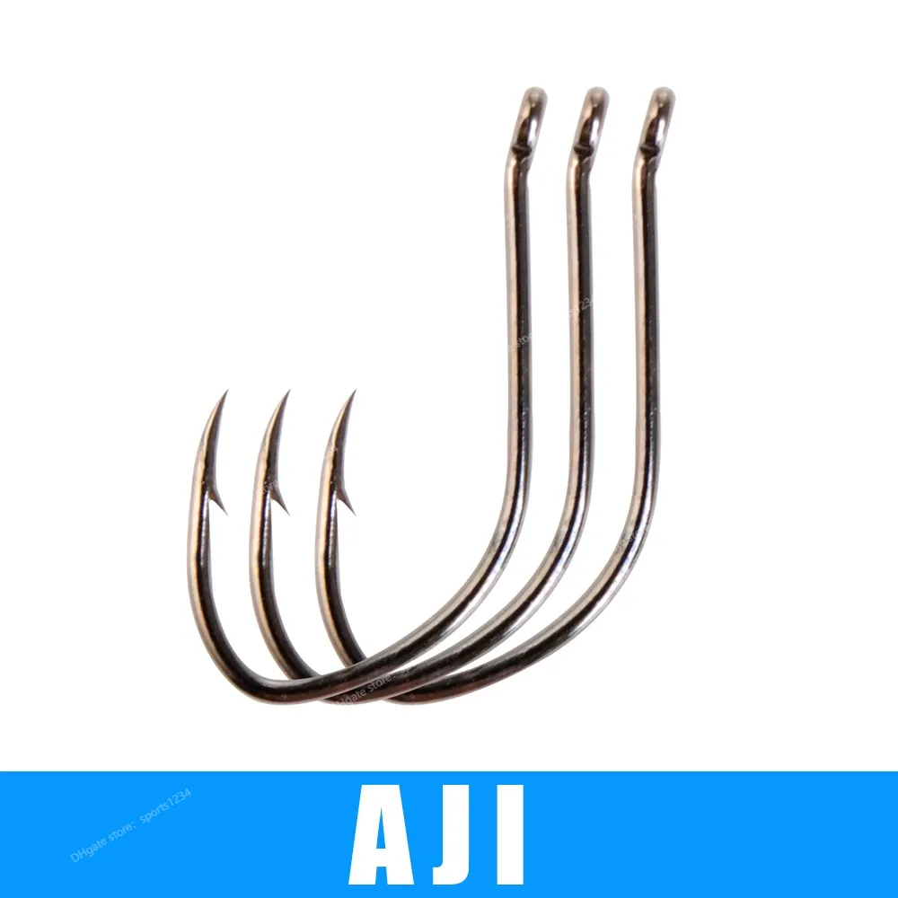 1-3 pacotes 21-30pcs AJI Conjunto de anzol de pesca de aço de alto carbono Catfish Ringed Single Carp Hook 2-14 Anzol de carpa farpado com pesca ocularAnzóis Esportes Entretenimento