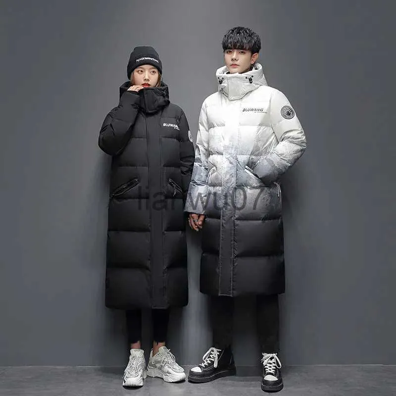 Men's Down Parkas -30Degree Winter Men Jacket High Quality Long Down Jacket Couples Fashion Hood Windproof 90%White Duck Coat Casual Thick Warm J231117