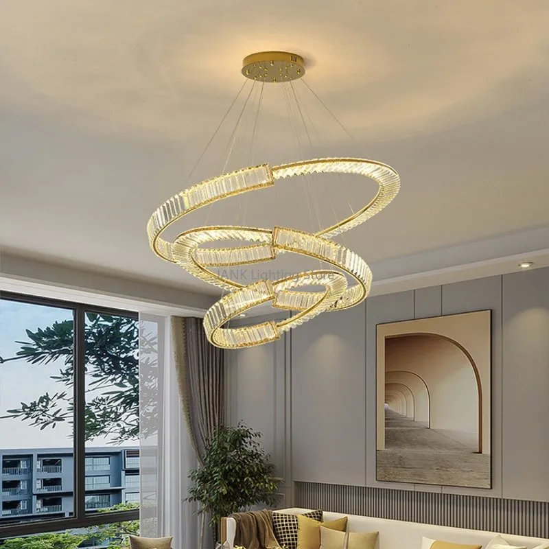 Ny design Crystal LED Pendant Chandelier vardagsrum sovrum kök ö hotell runda järnhusdekor fabrikslampa