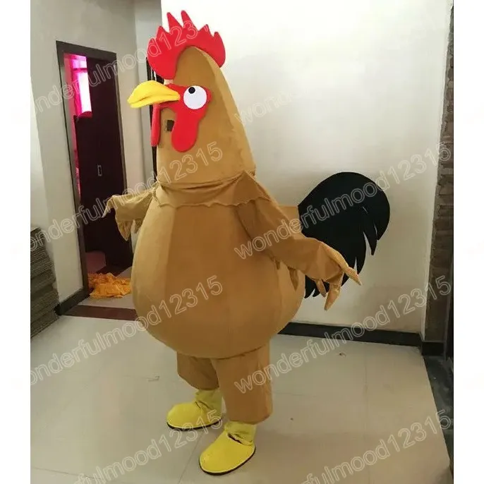 Desempenho preto branco galo mascote trajes dos desenhos animados carnaval presentes de halloween unisex fantasia jogos roupa férias ao ar livre publicidade outfit terno