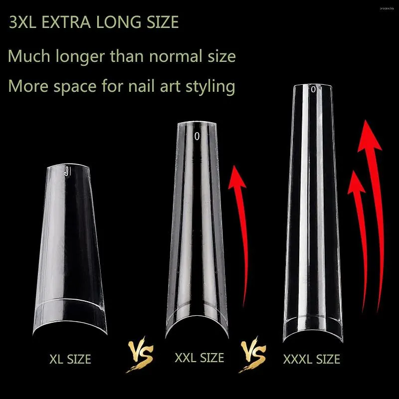 XXL Extra Long Tapered Coffin False Nail Tips Transparent Full Cover Nails  Manicure Art Extension Tools - Price history & Review, AliExpress Seller - Pink  Nail Supplies Store