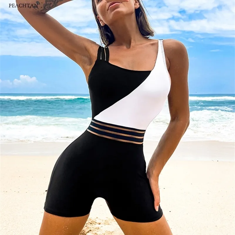 Women's Swimwear Swimsuit Women Push Up Swimming Suit patchwork Bathing Suit High waist Beachwear Monokini Swimwear Women 230417