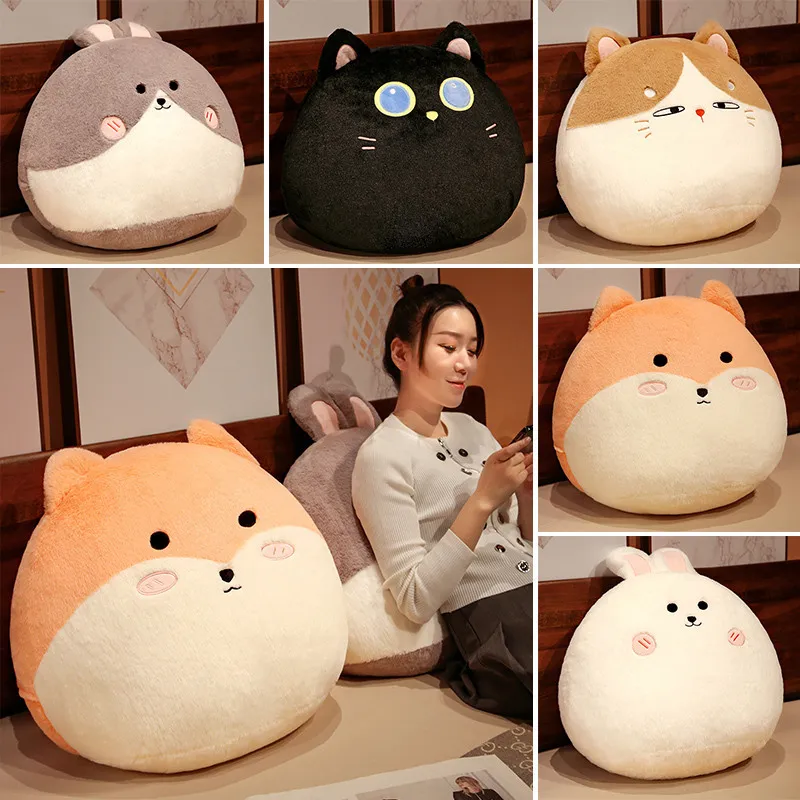 Plush Pillows & Cushions Japanese fat cat plush toy cute little rabbit bed pillow cushion girl sleeping hold sleeping doll