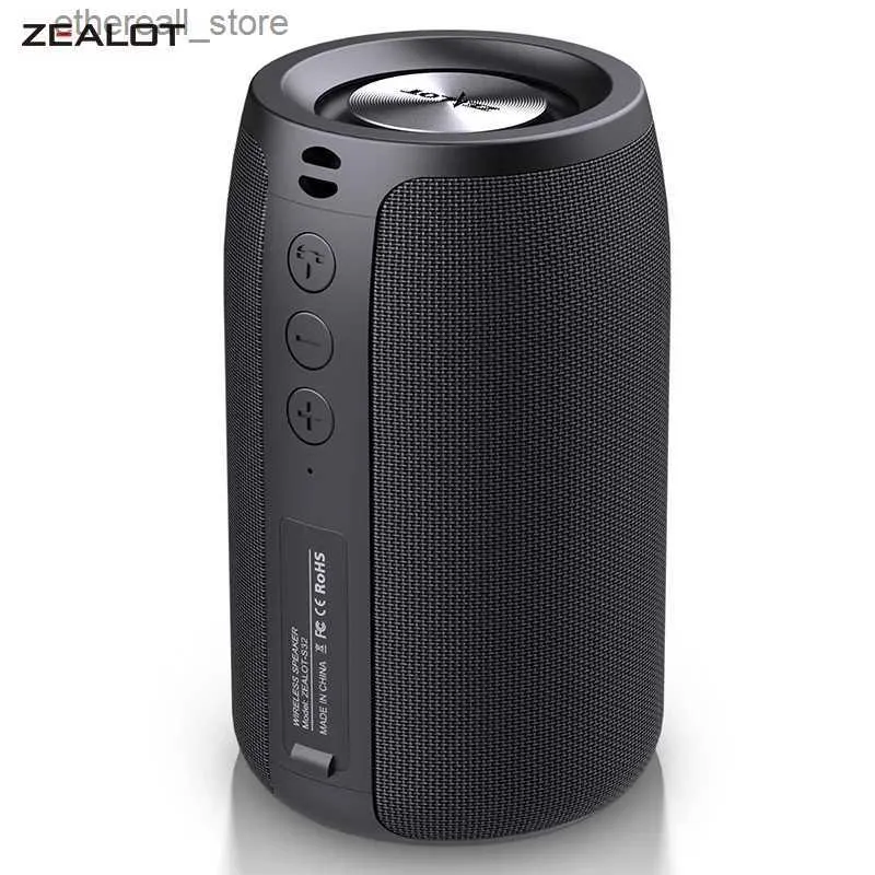 Mobiltelefonhögtalare Zealot S32 Portabel Bluetooth -högtalare Bass trådlös subwoofer kraftfull vattentät ljudlåda Stöd TF TWS USB Flash Drive Q231117