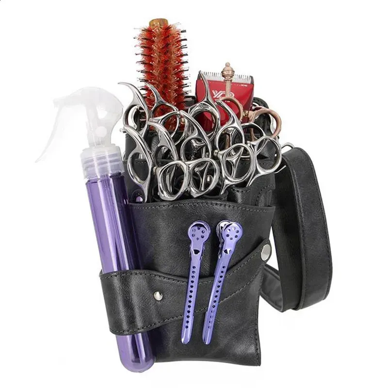 Autres soins capillaires Professionnel 8 Pocket Salon Barber Ciseaux Sac Ciseaux Clips Coiffure Holster Pouch Holder Case Ceinture 30 # 9 231116