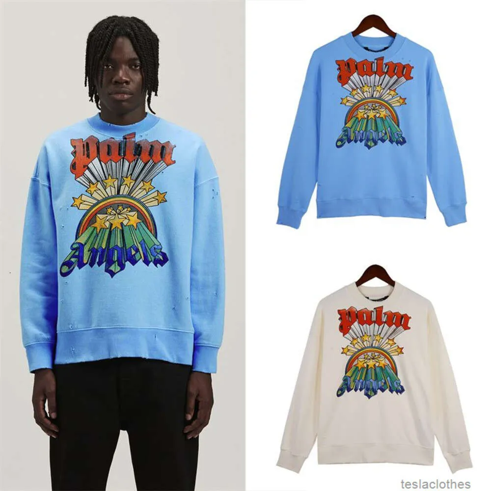 Sweat à capuche de concepteur Sweatshirts pour hommes Mode Streetwear Palmes Angel Angels Rainbow Letter Star Print Per ated Pull à col rond pour hommes et femmes