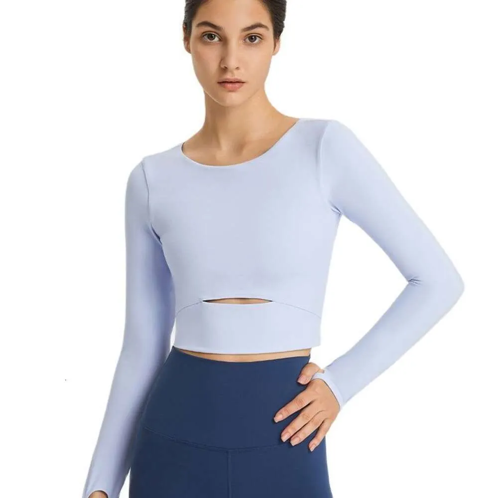 LU LU Lemens Yoga Align Lemon Nouveau Style Haut Court Court À Manches Longues Costume avec Coussin De Poitrine Col Rond Élastique Séchage Rapide Vêtements D'exercice avec Thi Jogger