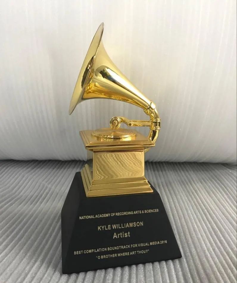 Grammy Trophy Ödülleri DHL Gemi Black Mermer Base Metal Grammy Trophy Ödülleri Hediyelik Hediye Ödülü2747390