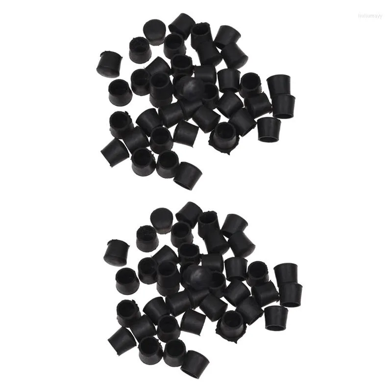 Badmatten 80 PCS Zwart Rubberen stoel Voeten Pijp buisslang einddoppen 14 mm