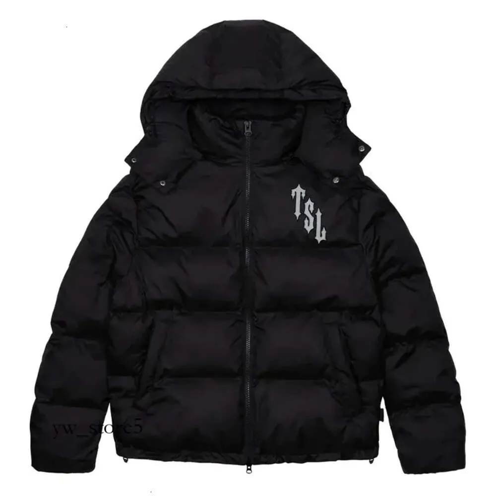 Mäns jackor Trapstar London Shooters Hooded Puffer Jacket Black Reflective Puffer Jacket Embroidered Thermal Hoodie Men Winter Coat Tops 964 6