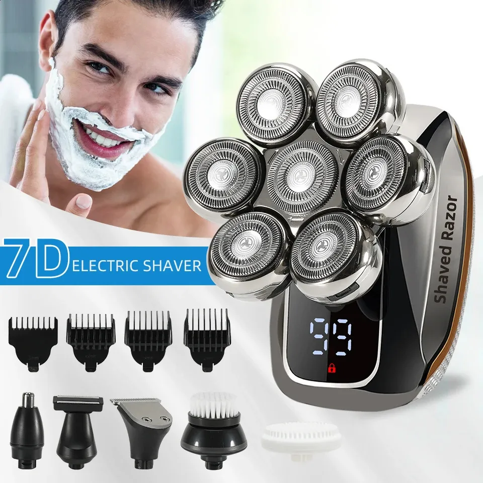 Electric Shavers 7D Electric Head Shaver For Bald Men High Quality Electric Mens Grooming Kit