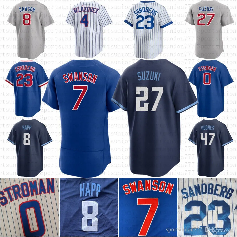 24 Cody Bellinger 7 Dansby Swanson Maglia da baseball personalizzata Marcus Stroman Ernie Banks Seiya Suzuki Brad Boxberger Ian Happ Nico Hoerner Ryne Sandberg Brandon Hughes