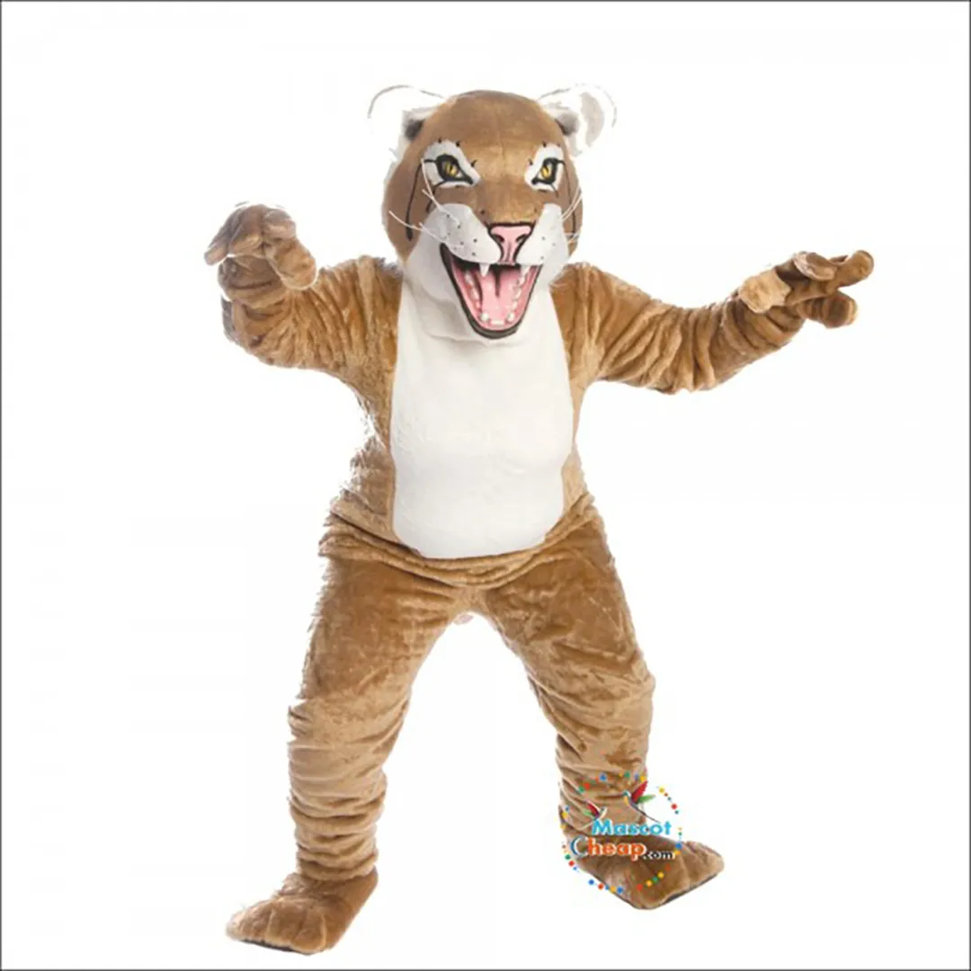 2024 Costume da mascotte Bobcat marrone di Halloween 2024 Coniglietto di Pasqua Costume in peluche costume a tema vestito operato Pubblicità Costume da festa di compleanno
