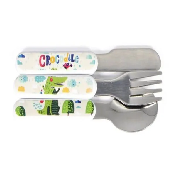 Sublimation Children Cutlery Set White Blank DIY Fork Knife Spoon Stainless Steel Adults Cutlery Portable Kids Tableware
