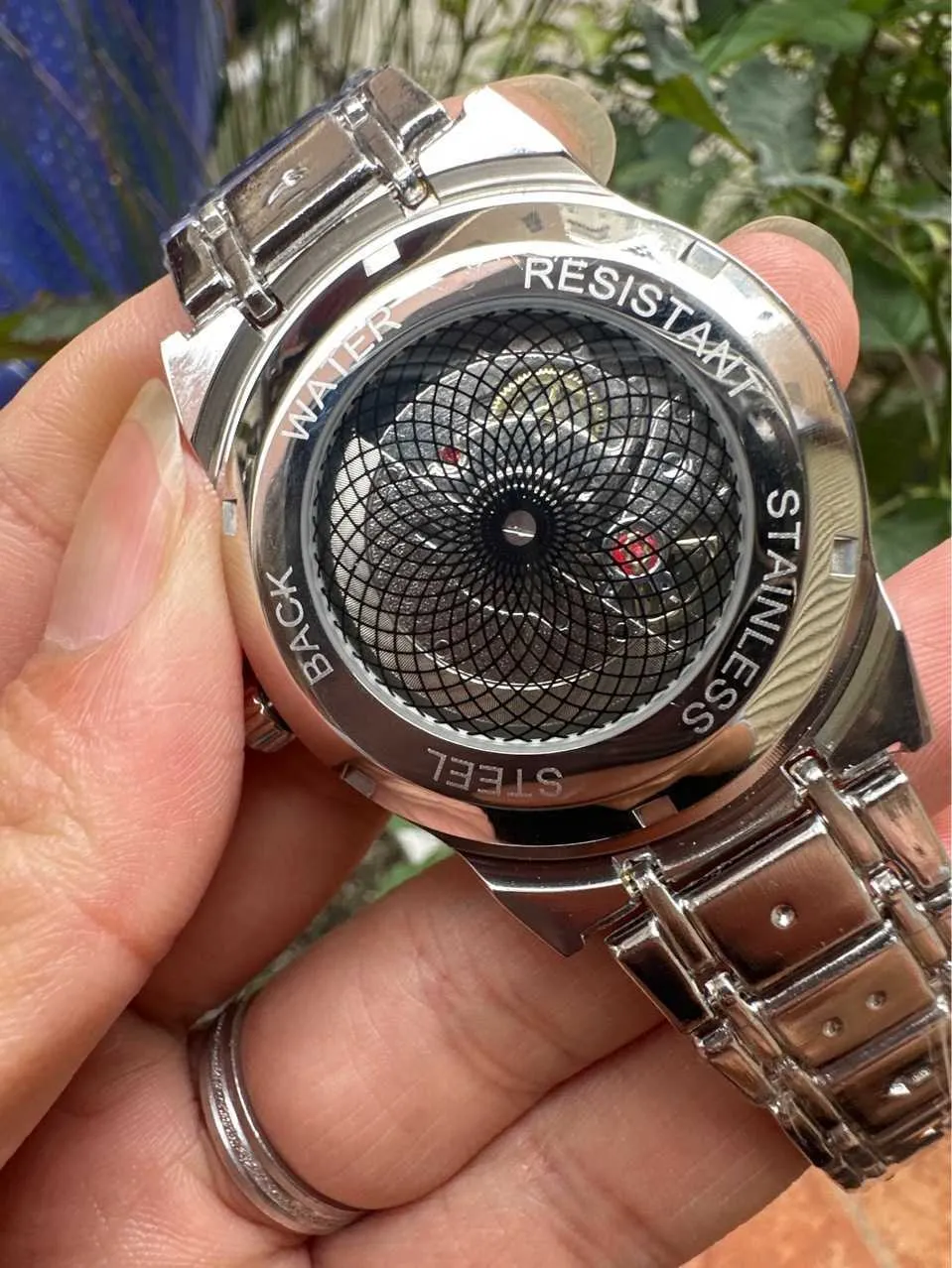 Tiktok Kwai Live Broadcast Fake Mechanical Watch Double Talendar Quartz Quartz مجوفة Out Out Tourbillon Men's
