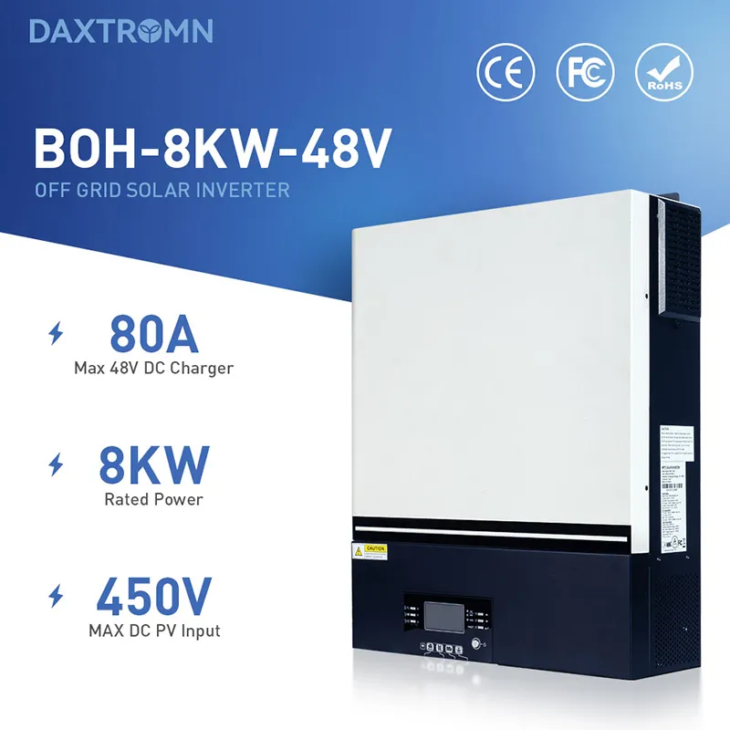 daxtromn 8000w 8kva 태양열 인버터 MPPT 오프 그리드 인버터 48V DC 80A 태양 전하 컨트롤러 내장 병렬 키트 Wi-Fi