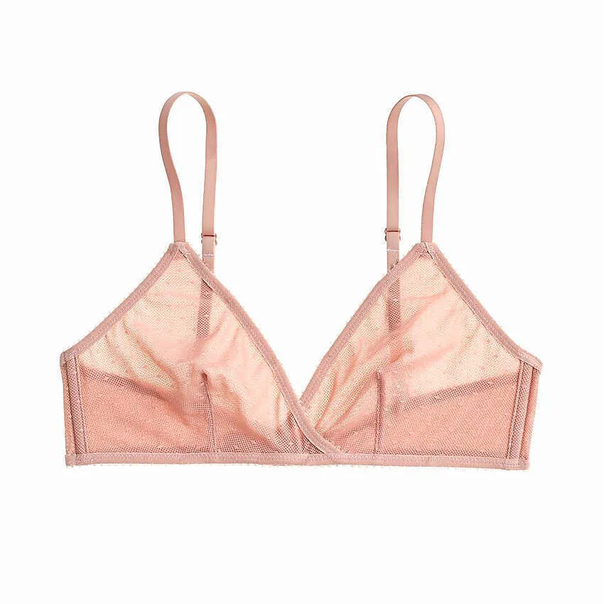 Bras Sexy Women Women Pink Bra 80B Cup Cup Bralette прозрачный нижний белье сетка сетки сетки.