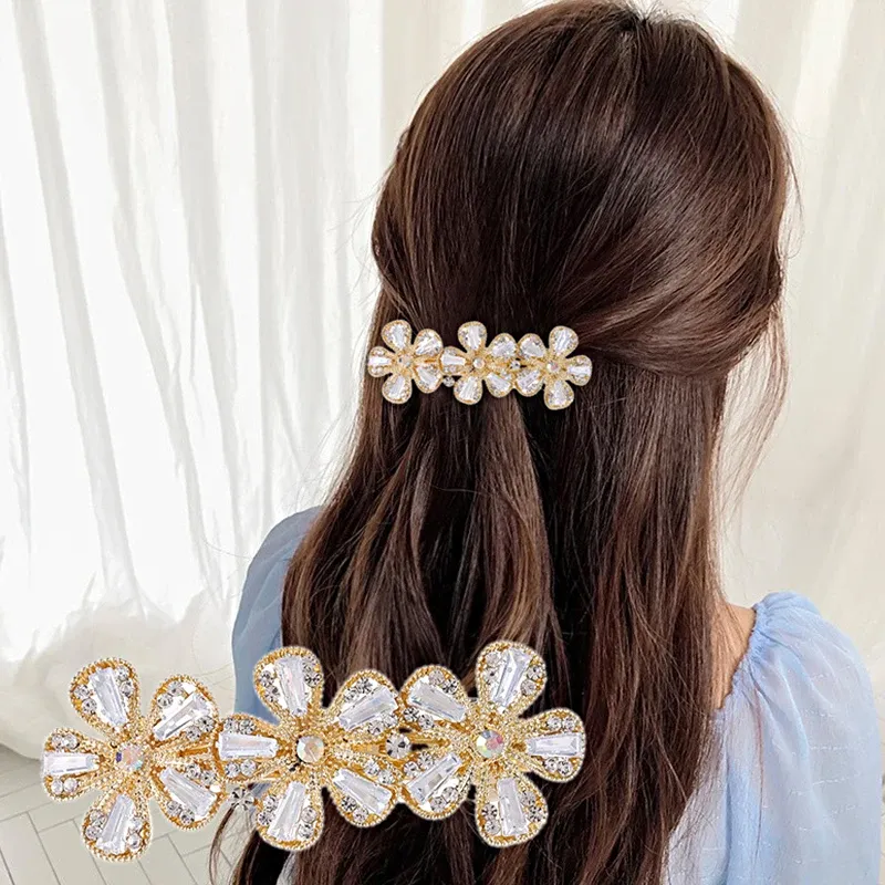 Elegante Strass Haarspelden Bloem Vlinder Lente Clips Boog Haarspeld voor Vrouwen Paardenstaart Clip Mode Zoete Haaraccessoires