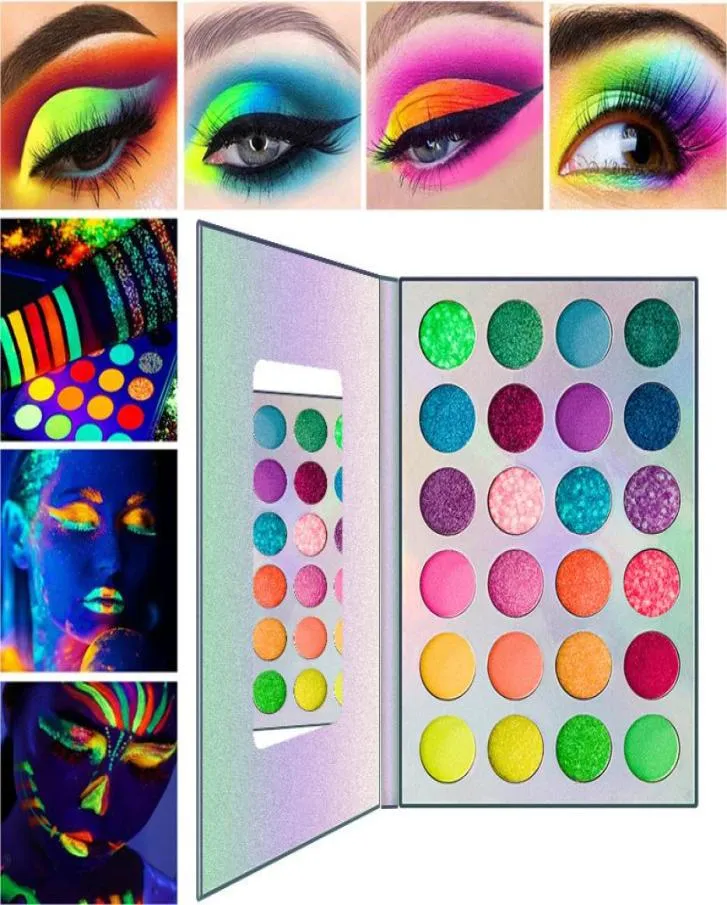 Palette de fards à paupières, 24 couleurs métalliques, maquillage lumineux, paillettes, beauté, Fluorescence, scintillante, 2926773