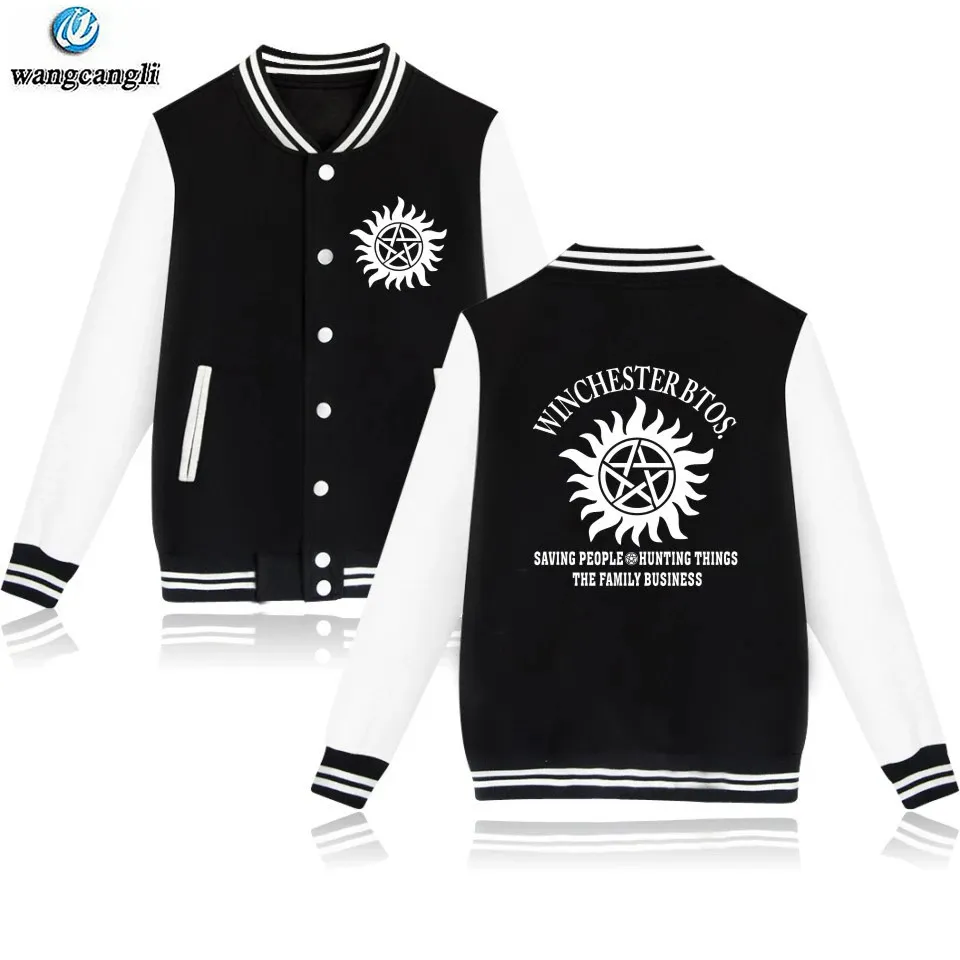 Męskie bluzy bluzy nadprzyrodzone kurtki baseballowe Bomber kurtka mężczyźni kobiety unisex bluza Winchester Brothers Casual Hoodies Mundur Fat Otwearem 231117