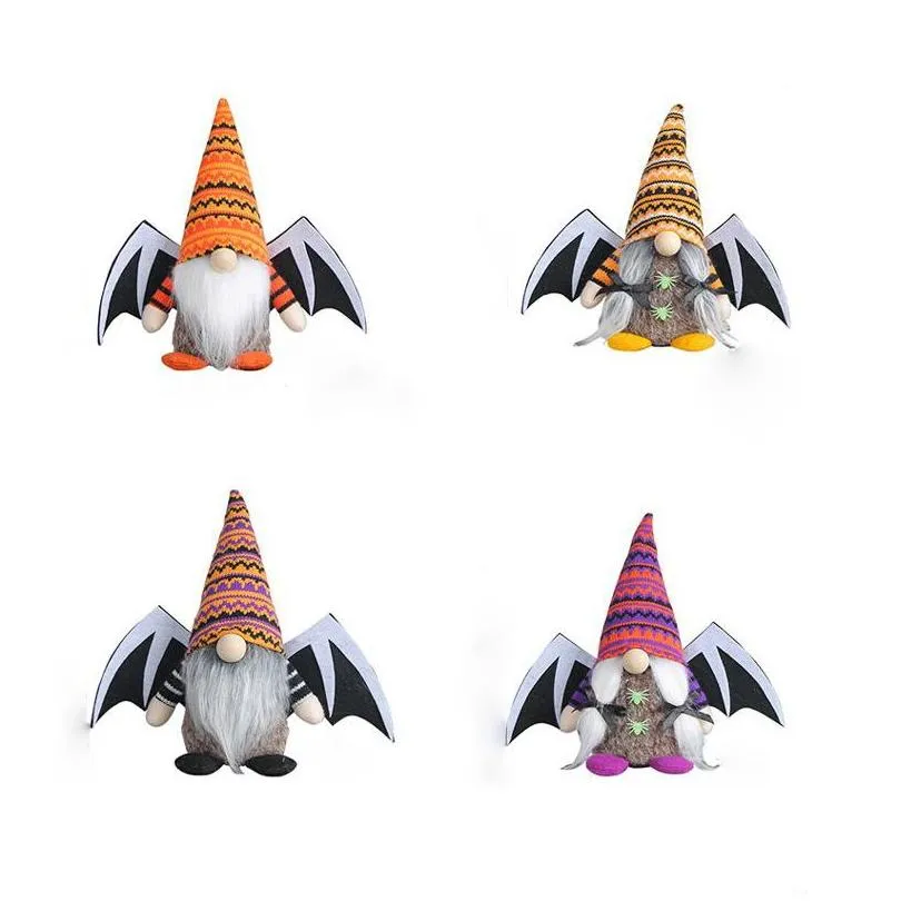 Inne świąteczne zapasy imprezy Halloween Broomstick Top Hat Witch Darff Gnome Doll Ornaments Śliczne kreskówki Elf Dekor