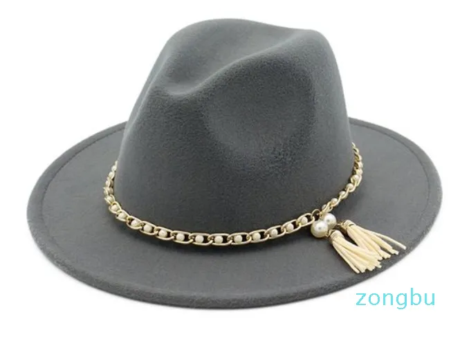 Panama Jazz Fedoras hoeden Kwastje parel vintage cap Formeel feest en podium Top Hat voor dames heren unisex