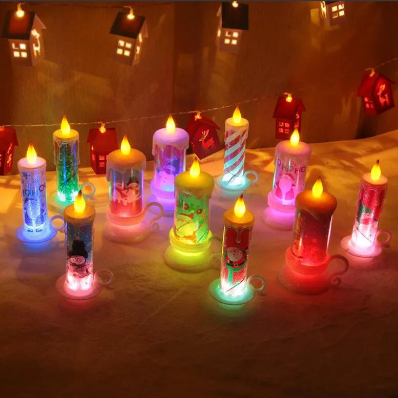 Candele Natale Candela a Led Luci notturne in PVC Decorazione da tavolo senza fiamma portatile Buon desktop Consegna a domicilio Giardino domestico Dhifl