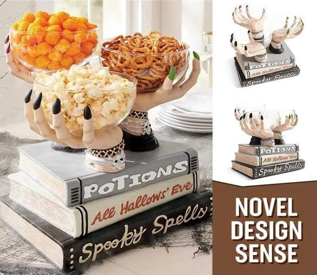 Witch Hands Snack Bowl Stand Resin Desktop Ornament Halloween Home