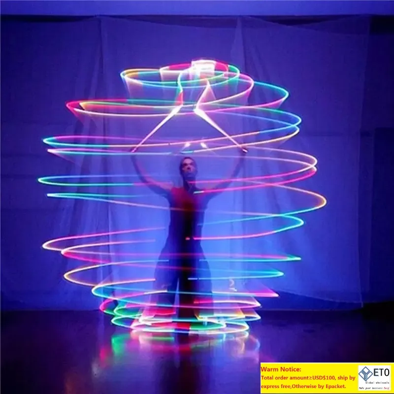 2 Balles Poi LED - 9 Fonctions Lumineuses, 7 Couleurs - Pour Jonglage, Danse, Spectacles - Débutants Et Enfants - 7