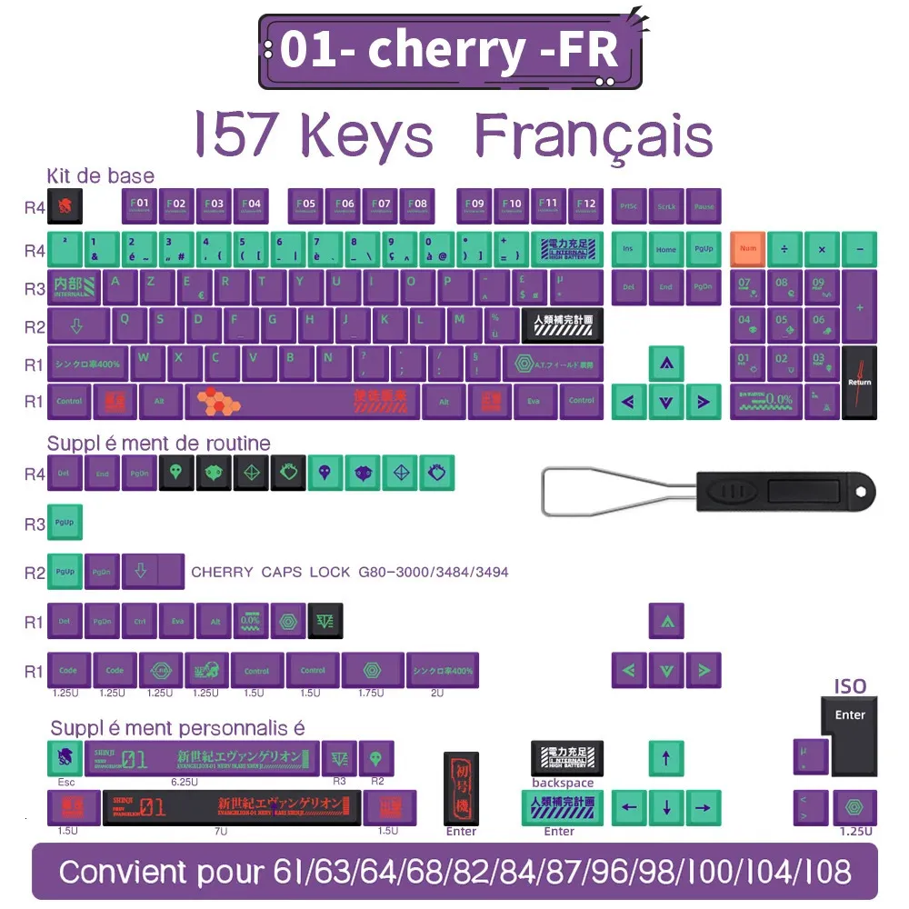 Teclados Español Francés Alemán Japonés Coreano Ruso Anime Teclas  Personalizadas Cherry Profile Keycap Diseño ISO Para Teclado Mecánico  230706 De 35,08 €