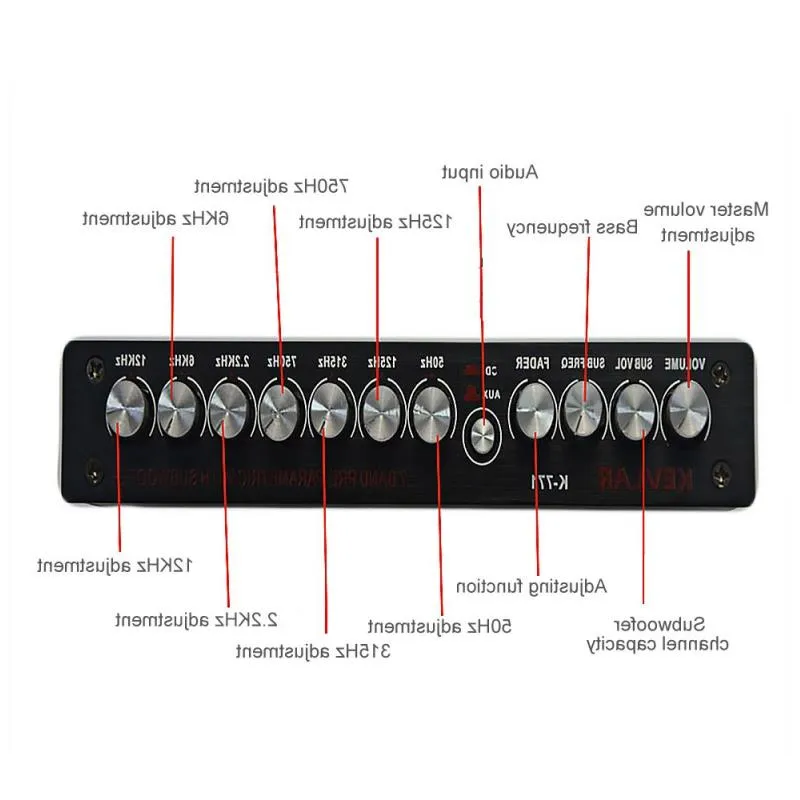 DHgate.com:7-Band Car Audio Equalizer with Subwoofer, 12V