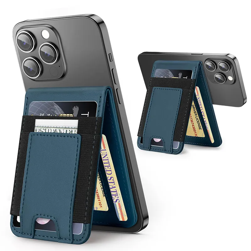 Portafoglio Magnetico Per IPhone Con Tasca Silicone | Porta Carte E Badge Senza Portafoglio - Nero 6.3x9.3cm