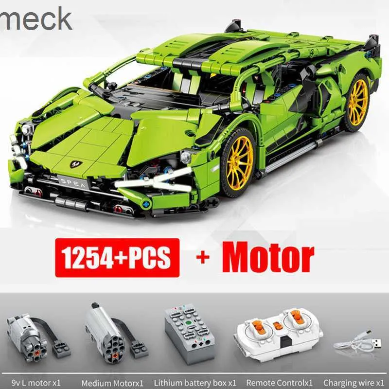 Blocks New High Tech Racing Car Lambor Sian FKP 37 Bricks Set Compatible With 42115 Technical Building Blocks Toys Kids Christmas Gifts