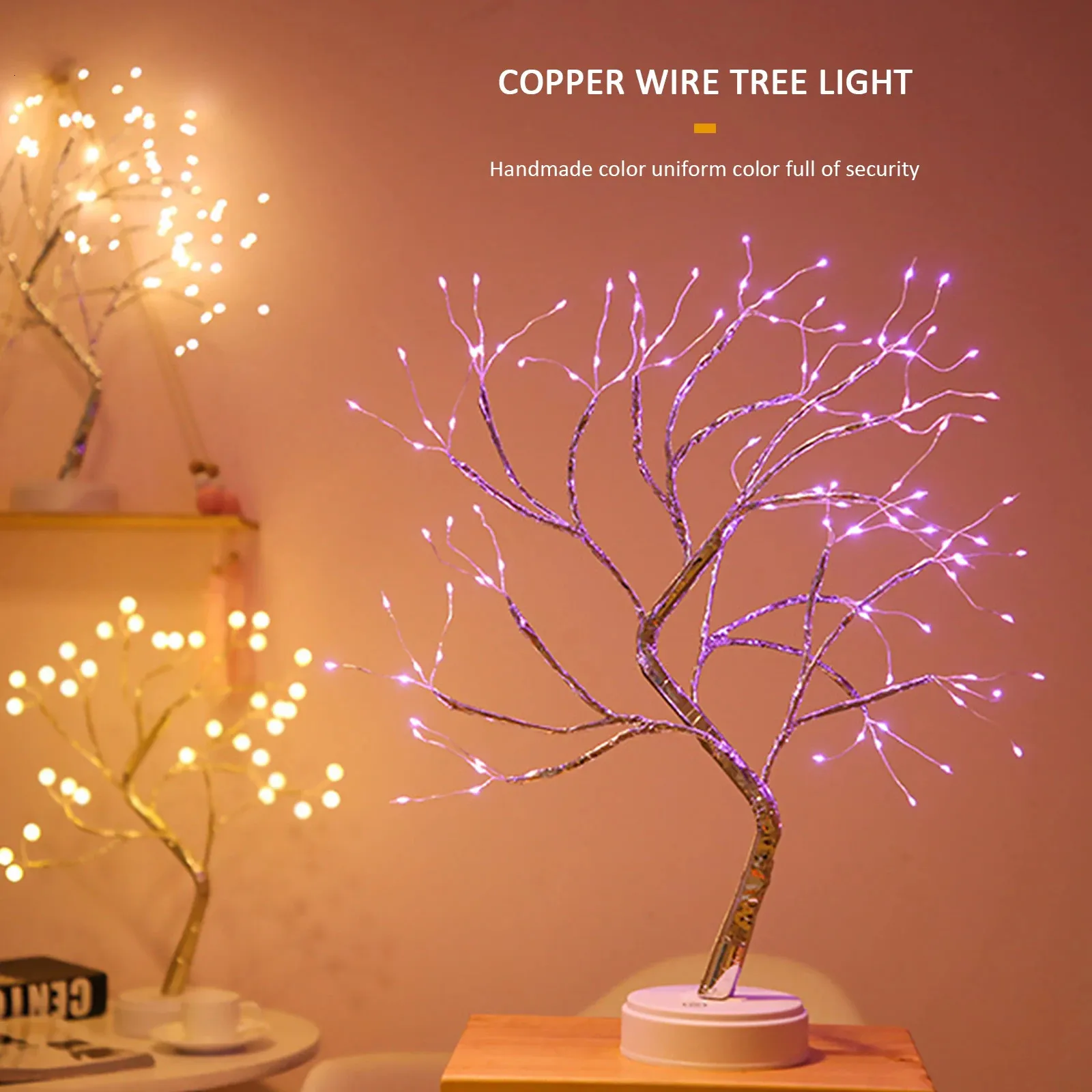 Oggetti decorativi Figurine 20 pollici Bonsai Albero Luce da tavolo Ramo Lampada per feste Matrimoni Decorazioni per la casa Decorazione per la camera da letto di casa Decorazioni per le vacanze Fata Luce 231117